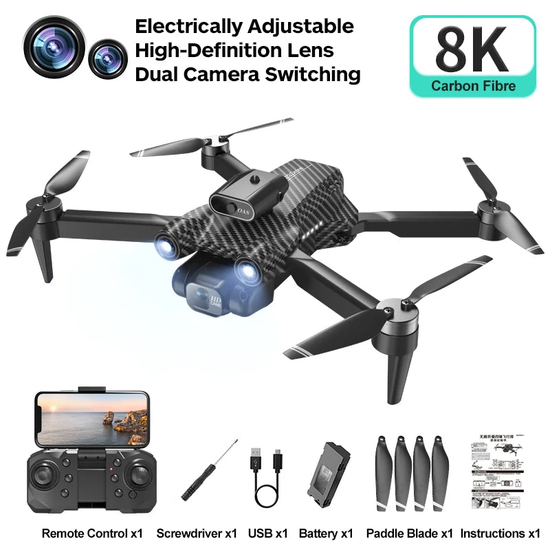 A13 Drone Brushless Motor 8k Hd Aerial Photography Folding Quadcopter Optical Flow Obstacle Avoidance Remote Control Drone Gift