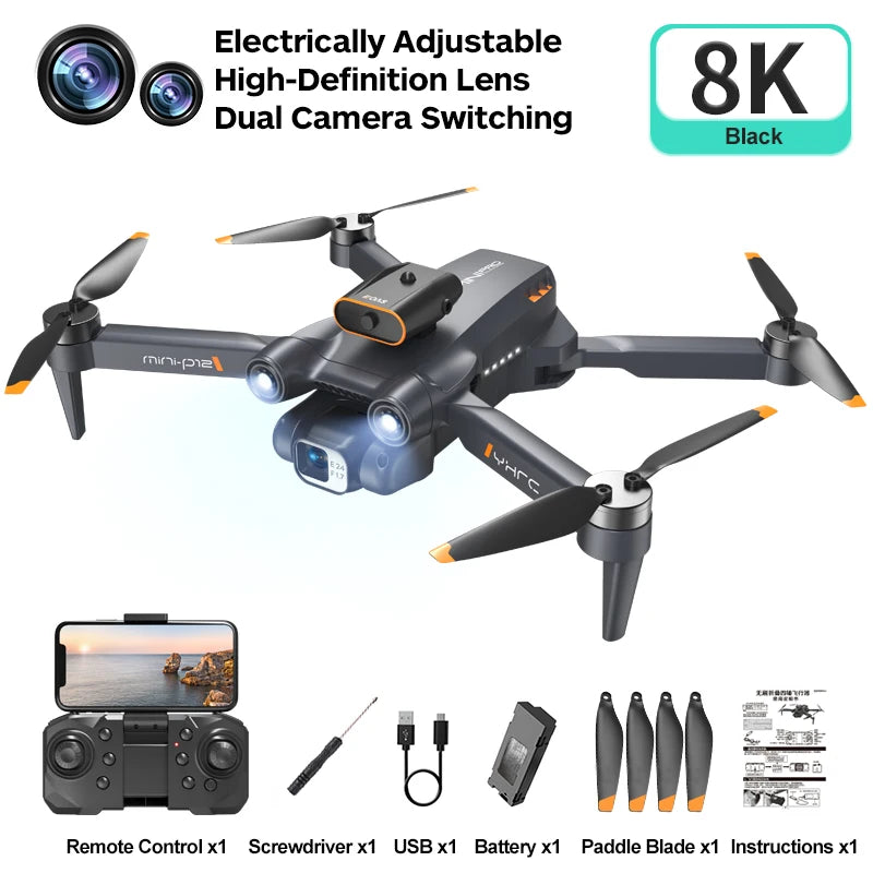 A13 Drone Brushless Motor 8k Hd Aerial Photography Folding Quadcopter Optical Flow Obstacle Avoidance Remote Control Drone Gift